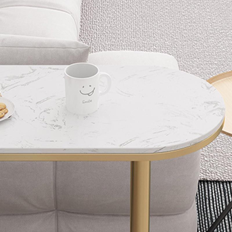 Glam Style Bar Table 42-inch Height Artificial Marble Top and Iron Pedestal Pub Table Clearhalo 'Bar Furniture' 'Bar Tables' 'bar_tables' 'furn' 'furn_bar_tables' 'Furniture' 'furniture_bar_tables' 'Kitchen & Dining Furniture' 1200x1200_49cfb167-1298-44d5-ae65-edfe90c9d4ee