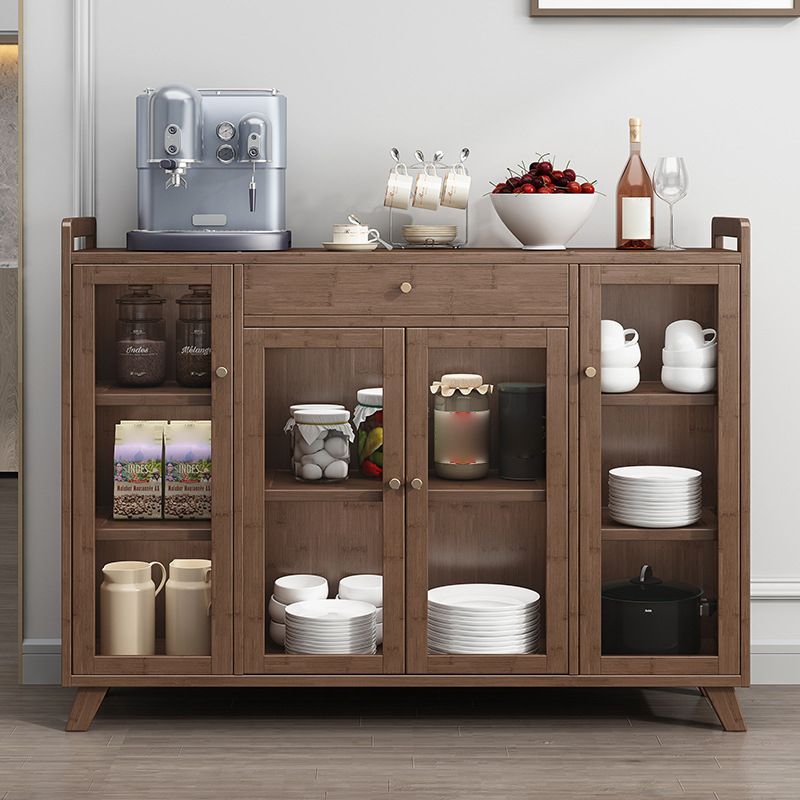 Sideboard moderna in colore browntea di sala da pranzo in legno con porte per soggiorno