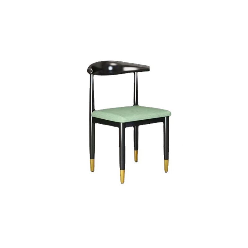 Chaise de salle à manger en métal chaise rembourrée contemporaine