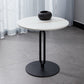 Round Marble Top End Table Metal Pedestal Sofa Side End Table for Living Room