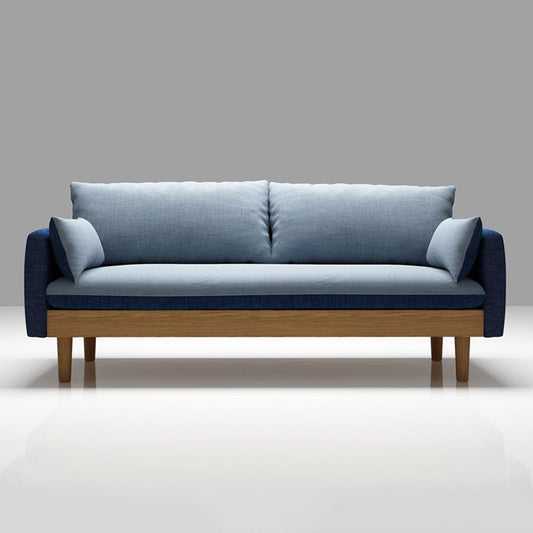 Zeitgenössischer 29,9 "H Baumwollmischung Quadratarmsofa für Wohnung