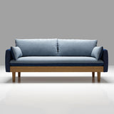 Zeitgenössischer 29,9 "H Baumwollmischung Quadratarmsofa für Wohnung