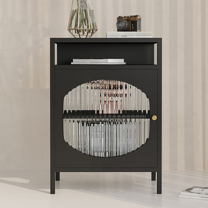 Living Room Metal Kitchen Server 20-inch Length Glass Door Dining Server