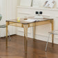 Modern Tempered Glass Desktop Geometric Acrylic Legs Dining Table for Dining Room Clearhalo 'Dining Tables & Seating' 'Dining Tables' 'dining_table' 'furn' 'furn_dining_table' 'Furniture' 'Kitchen & Dining Furniture' 1200x1200_49db4851-ef5a-49a4-981d-6708dd59dd61
