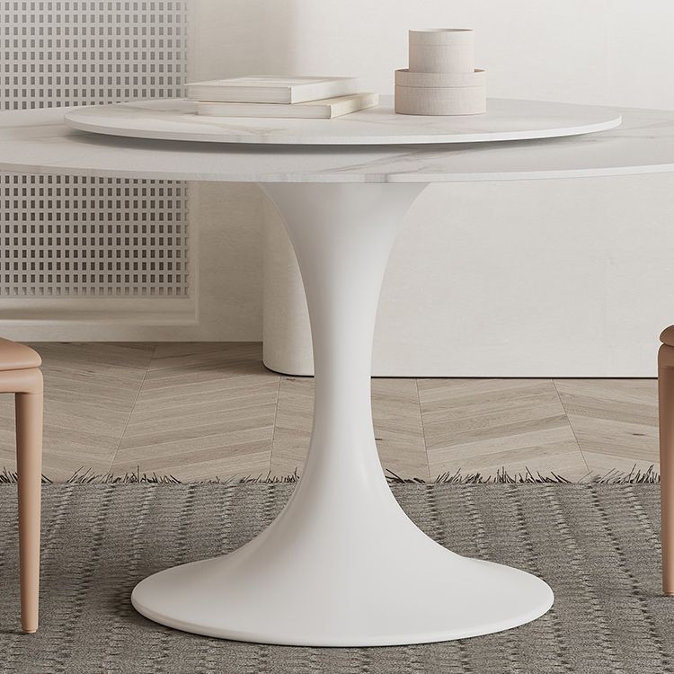 Modern Round Dinette Set 1/3/4/5/7 Pieces Dining Table Set with White Sintered Stone Top Clearhalo 'Dining Room Sets' 'Dining Tables & Seating' 'dining_room_set' 'furn' 'furn_dining_room_set' 'Furniture' 'furniture_dining_room_set' 'Kitchen & Dining Furniture' 1200x1200_49db9f2c-4d55-4098-b977-4a023cd1d034