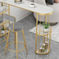 Contemporary Stone Bar Table Set 1/3 Pieces Bar table with Upholstered Stools for Indoor