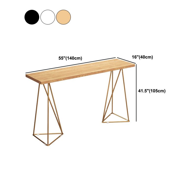 Tavolo da pub glam con telaio metallico rettangolo pino tavolo da barra in legno