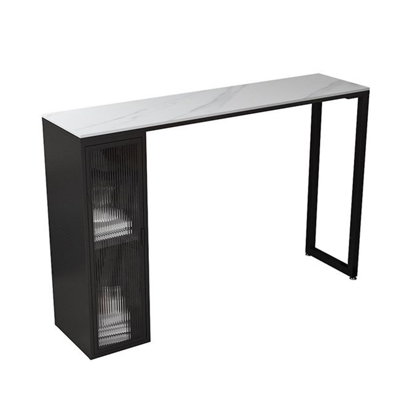 Tavolo da bistrot industriale con tavolo da bar in pietra in pietra basata in metallo per casa