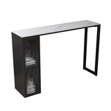 Tavolo da bistrot industriale con tavolo da bar in pietra in pietra basata in metallo per casa