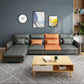 Modern Faux Leather Sectioanl with Pillow Back and Storage for Living Room