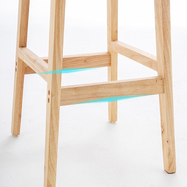 Pie de contraataque industrial Taburete de Counterless Café de madera con pedal y cojín