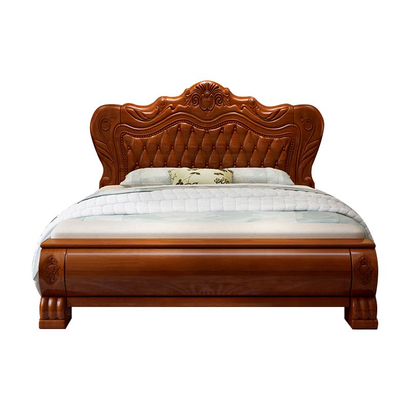 84.65 inch Wide Traditional Bed Rubberwood Bed Frame with Headboard Clearhalo 'Bedroom Furniture' 'Beds' 'furn' 'furn_beds' 'Furniture' 1200x1200_49e0b236-9715-4f6b-9683-f5866d71d725