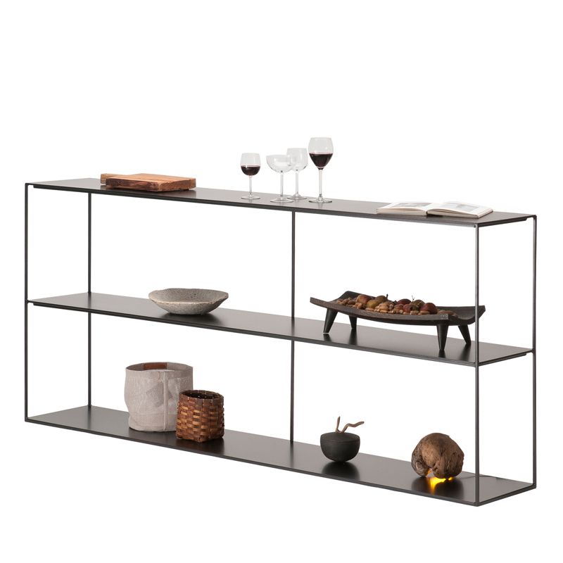 Tavolo da console in metallo moderno su ripiani di divano per soggiorno per soggiorno per soggiorno