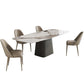 Sintered Stone Top Dining Table Rectangle Table in White with Metal Pedestal Base Clearhalo ' dining_table' 'Dining Tables & Seating' 'Dining Tables' 'furn' 'furn_dining_table' 'Furniture' 'furniture_dining_table' 'Kitchen & Dining Furniture' 'kitchen&dining_furn' 'kitchen' 'kitchen_dining_table' 1200x1200_49e13081-d038-43ca-a226-2c62d3e28e31
