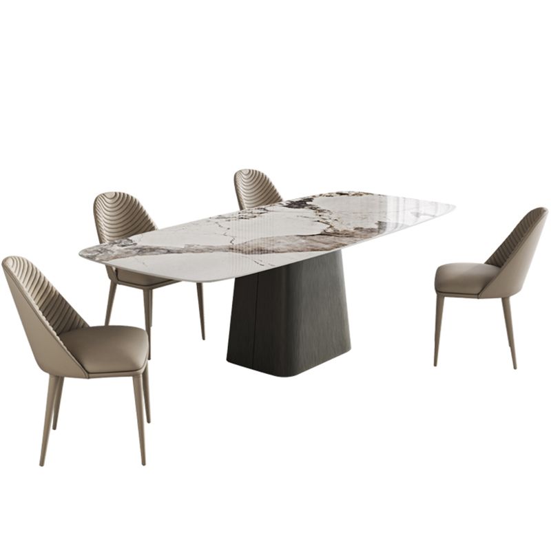 Sintered Stone Top Dining Table Rectangle Table in White with Metal Pedestal Base Clearhalo ' dining_table' 'Dining Tables & Seating' 'Dining Tables' 'furn' 'furn_dining_table' 'Furniture' 'furniture_dining_table' 'Kitchen & Dining Furniture' 'kitchen&dining_furn' 'kitchen' 'kitchen_dining_table' 1200x1200_49e13081-d038-43ca-a226-2c62d3e28e31