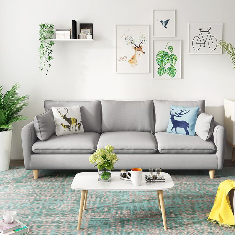 Fabric 3 Seater Settee Furniture Square Arm Standard Sofa with 3 Pillows Clearhalo 'furn' 'furn_sofas' 'Furniture' 'furniture_sofas' 'kitchen' 'kitchen_sofas' 'Living Room Furniture' 'Sofa' 'sofas' 1200x1200_49e169bd-4b4e-439b-8f74-ab10bee20965