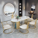 Traditional Luxury Oval Dining Table Sintered Stone Table with Gold Double Pedestal for Dining Room Clearhalo ' dining_table' 'Dining Tables & Seating' 'Dining Tables' 'furn' 'furn_dining_table' 'Furniture' 'furniture_dining_table' 'Kitchen & Dining Furniture' 'kitchen&dining_furn' 'kitchen' 'kitchen_dining_table' 1200x1200_49e2462a-5d2d-4e1c-8b46-344180b51de8