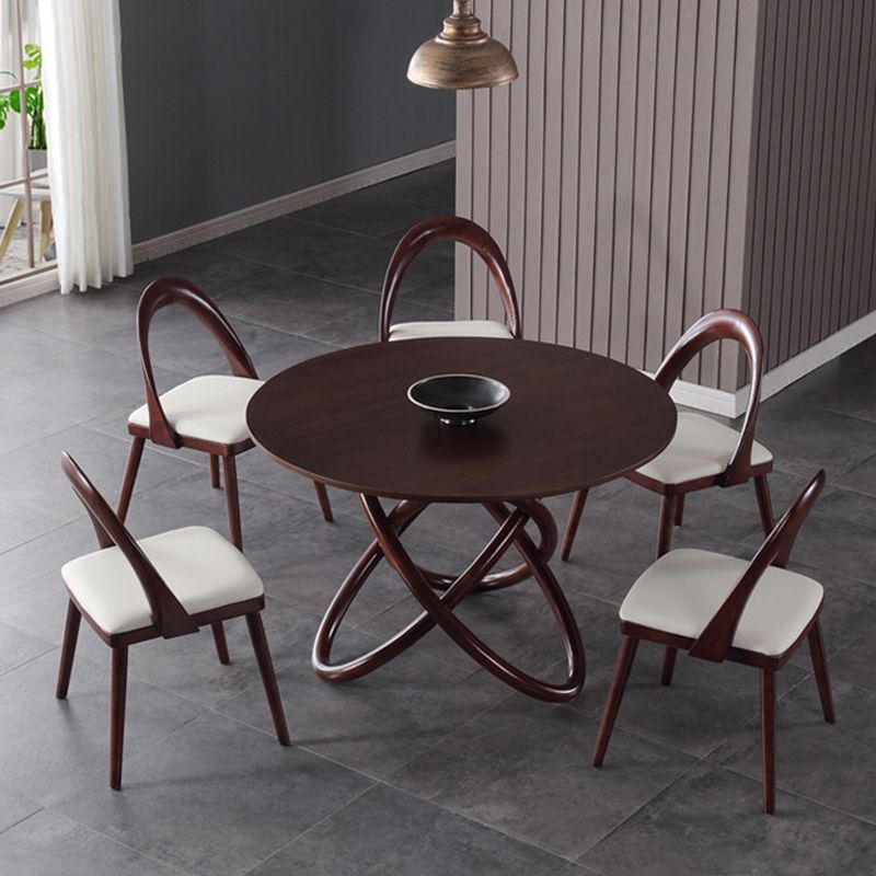 Contemporary Solid Wood Dining Table Round Pedestal Base Dining Table for Home Clearhalo 'Dining Tables & Seating' 'Dining Tables' 'dining_table' 'furn' 'furn_dining_table' 'Furniture' 'Kitchen & Dining Furniture' 1200x1200_49e356b9-ff63-406a-8a7b-8c7127f85cf4
