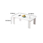 Modern Style Rectangular Wooden Table 4 Legs Base with Storage Rack Coffee Table