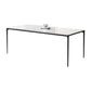 Modern Rectangle Stone Dining Table Black Frame Kitchen Table