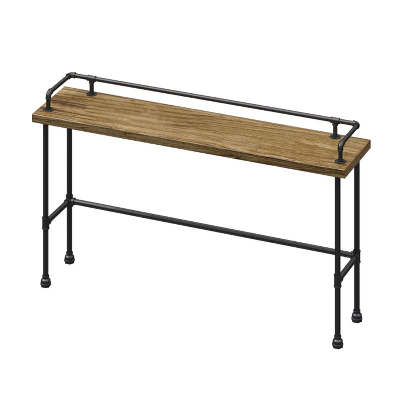 Industrial Wood Pub Table with Rectangle Table Top Black Trestle Table - 42" H Clearhalo 'Bar Furniture' 'Bar Tables' 'bar_tables' 'furn' 'furn_bar_tables' 'Furniture' 'furniture_bar_tables' 'Kitchen & Dining Furniture' 1200x1200_49e5705c-431a-4d25-8f77-1b55587d80e9