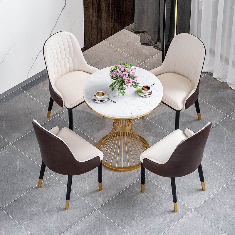 Glam Sintered Stone Dining Room Set Standard Height with Gold Base Dining Furniture Clearhalo 'Dining Room Sets' 'Dining Tables & Seating' 'dining_room_set' 'furn' 'furn_dining_room_set' 'Furniture' 'furniture_dining_room_set' 'Kitchen & Dining Furniture' 'kitchen&dining_furn' 'kitchen' 1200x1200_49e5baa9-4d26-49ed-a46a-b501ec3d6afa