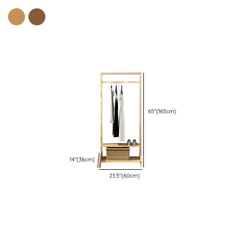 Contemporary Style Coat Hanger Double Shelves Solid Wood Coat Rack for Living Room Clearhalo 'Entry & Mudroom Furniture' 'furn' 'furn_hall_tree_coat_racks' 'Furniture' 'Hall Trees & Coat Racks' 'hall_tree_coat_racks' 1200x1200_49e7274c-f4b9-480b-9ed1-6b6db86765ab