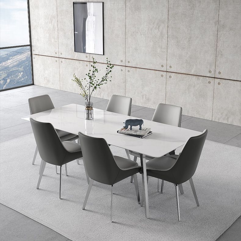 Luxury Sintered Stone Top Table Rectangle Table with 4 Legs for Restaurant Clearhalo ' dining_table' 'Dining Tables & Seating' 'Dining Tables' 'Furniture' 'furniture_dining_table' 'Kitchen & Dining Furniture' 'kitchen&dining_furn' 'kitchen' 'kitchen_dining_table' 1200x1200_49e72a61-1ac8-4e7a-b34b-6e1fa3b100c6