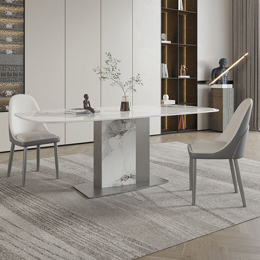 Designer Style Sintered Stone Dining Set Rectangle 1/3/4/5/7 Pieces Dining Room Table Set Clearhalo 'Dining Room Sets' 'Dining Tables & Seating' 'dining_room_set' 'furn' 'furn_dining_room_set' 'Furniture' 'furniture_dining_room_set' 'Kitchen & Dining Furniture' 1200x1200_49e8eb35-7bc7-4c40-a0af-aaa33234bc58