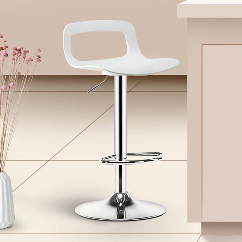 Plastic Low Back Barstools Adjustable Height Bar Stools with Metal Base Clearhalo 'Bar Furniture' 'Bar Stools' 'bar_stools' 'furn' 'furn_bar_stools' 'Furniture' 'Kitchen & Dining Furniture' 1200x1200_49e94456-4199-4aaa-8747-33154b6c481b