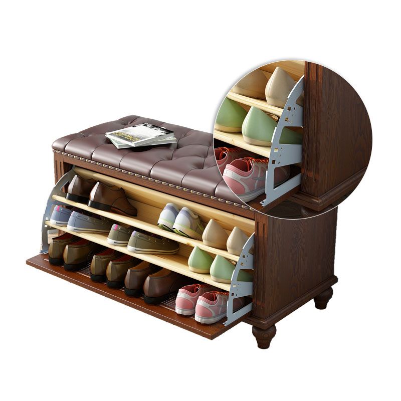 Traditional Entryway Bench Solid Wood Bench with Upholstered Clearhalo 'Benches' 'Chairs & Seating' 'furn' 'furn_benches' 'Furniture' 'Living Room Furniture' 1200x1200_49ea0482-96d2-47ea-8965-bab9a57b74ac