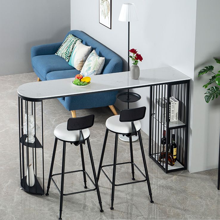 Modern Pub Height Dining Table White and Black Counter Height Table Clearhalo 'Bar Furniture' 'Bar Tables' 'bar_tables' 'furn' 'furn_bar_tables' 'Furniture' 'Kitchen & Dining Furniture' 1200x1200_49ea0889-68ea-4f7d-8981-59516b158b87