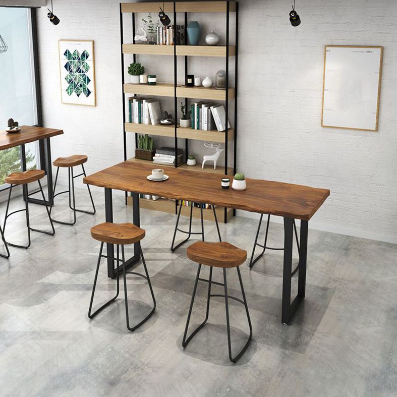 Juego de mesa de Pub rectangular moderna de 1/4/5/6 piezas, mesa de mostrador de madera con taburetes sin respaldo