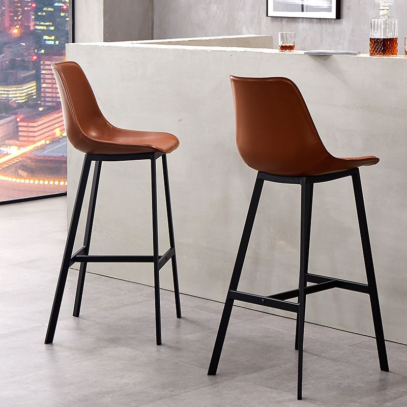 Leather Bar Stool Modern Backrest Counter Stool for Dining Room Clearhalo 'Bar Furniture' 'Bar Stools' 'bar_stools' 'furn' 'furn_bar_stools' 'Furniture' 'Kitchen & Dining Furniture' 1200x1200_49ebdcb7-9ac0-4f99-8dc6-28f883ca5d4a