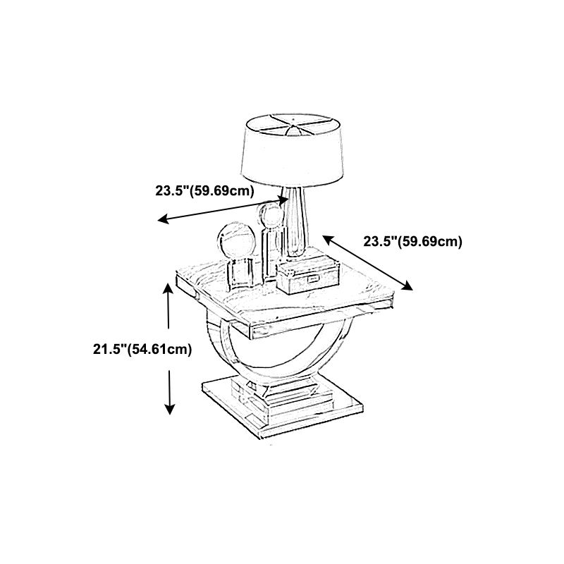 24" L X 24" W X 22" H Clam Square Side Table Metal Pedestal Side Table Clearhalo 'Coffee & Accent Tables' 'End & Side Tables' 'end_side_table' 'end_side_tables' 'furn' 'furn_end_side_tables' 'Furniture' 'furniture_end_side_table' 'Living Room Furniture' 1200x1200_49ec0bae-5b34-44d8-9c1d-84a51dab99fa