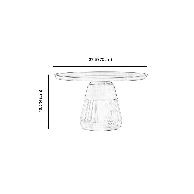 Modern Style Black/gold Metal Table Top Glass Base Round Side Table