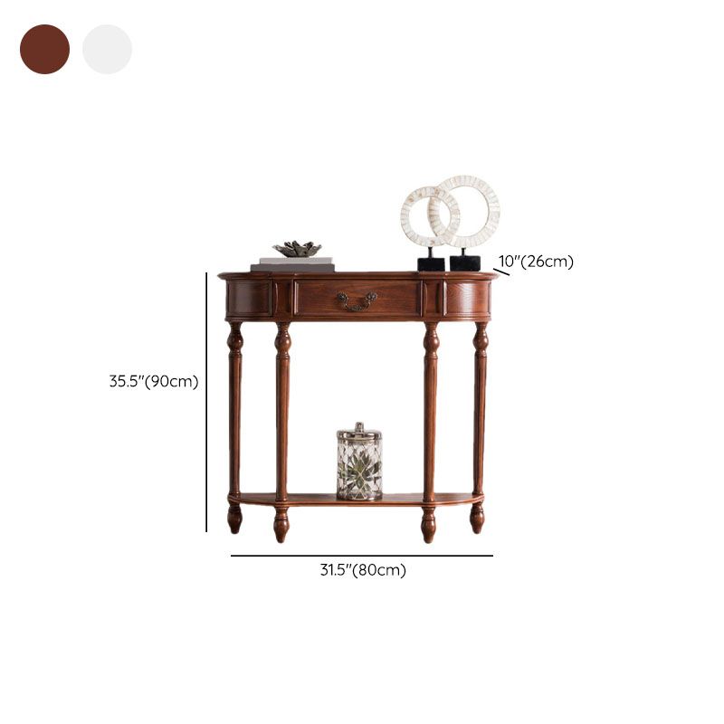 Mesa de consola de madera de goma moderna de mediados de siglo Media mesa de la consola de sofá de luna para Hall