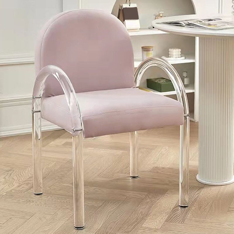 Glam Acrylic Dining Armchair Upholstered Velvet Dining Arm Chair Clearhalo 'Dining Chairs' 'Dining Tables & Seating' 'dining_chair' 'furn' 'furn_dining_chair' 'Furniture' 'Kitchen & Dining Furniture' 1200x1200_49ee60c5-dad9-475d-bfe1-9079234bef84