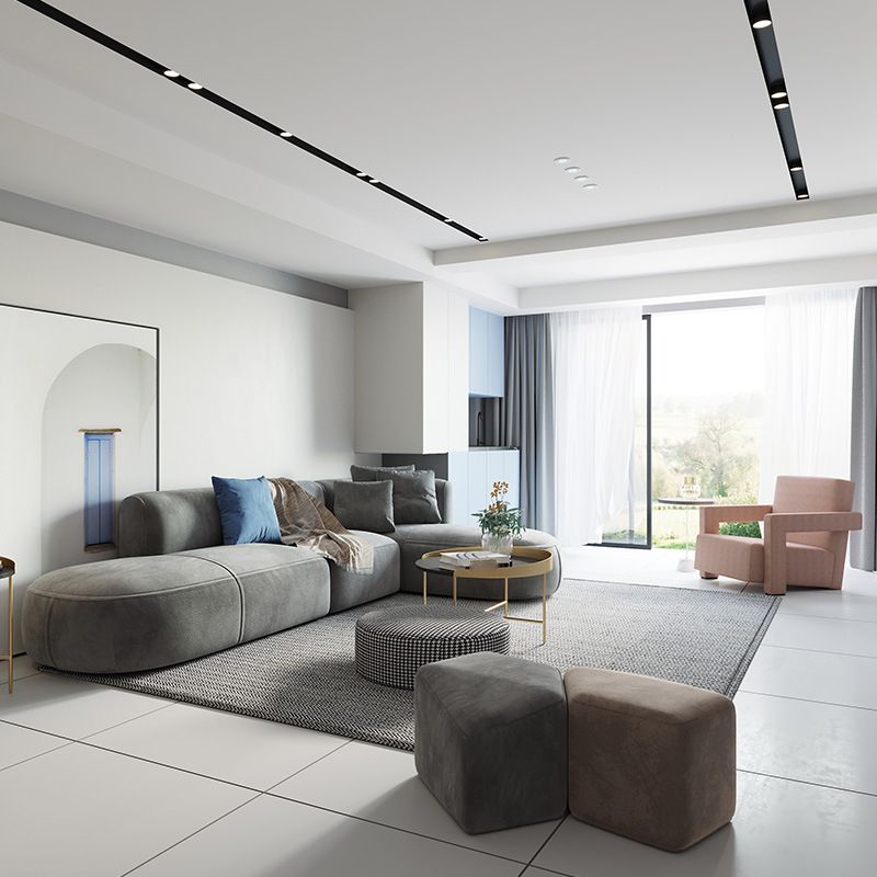 Salon gris nordique modulaire gris ultapeur carré de bras carré