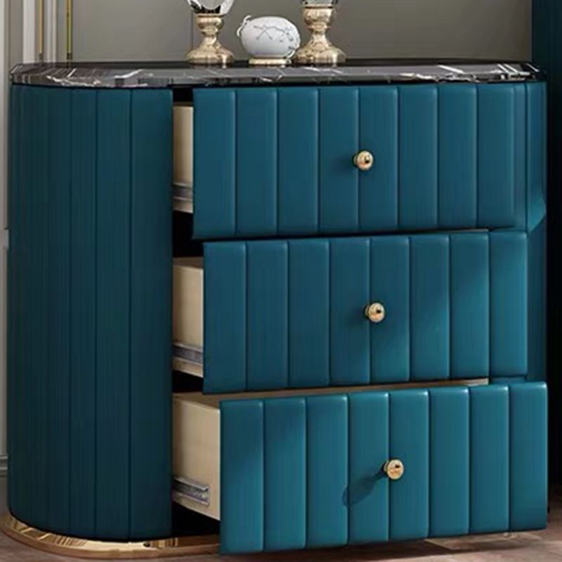 Glam Stone Bedroom Storage Chest Vertical Chest in Blue with Drawers ...