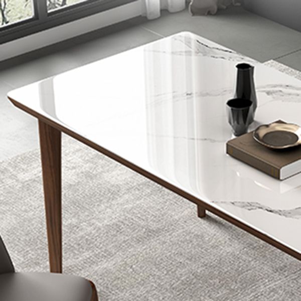 Rectangular Mid-Century Modern Table Sintered Stone Table with Wood Legs Clearhalo ' dining_table' 'Dining Tables & Seating' 'Dining Tables' 'furn' 'furn_dining_table' 'Furniture' 'furniture_dining_table' 'Kitchen & Dining Furniture' 'kitchen&dining_furn' 'kitchen' 'kitchen_dining_table' 1200x1200_49eedeaa-d118-46d4-80c7-933ed0fcdf11