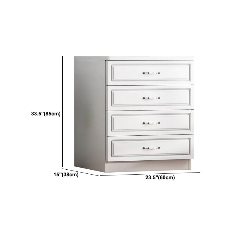 Rangement contemporain coffre en bois blanc commode verticale pour chambre à coucher
