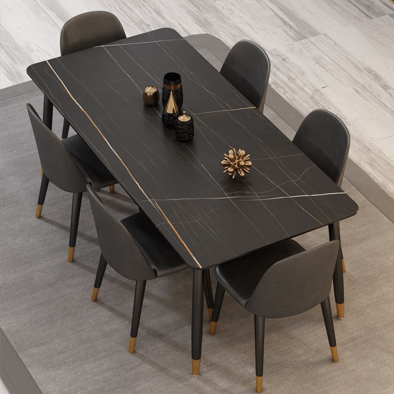 Modern Matte Finish Faux Marble Table Rectangle 4 Legs Dining Table Clearhalo ' dining_table' 'Dining Tables & Seating' 'Dining Tables' 'furn' 'furn_dining_table' 'Furniture' 'furniture_dining_table' 'Kitchen & Dining Furniture' 'kitchen&dining_furn' 'kitchen' 'kitchen_dining_table' 1200x1200_49f0dad1-7377-4639-9af9-e2357856d273