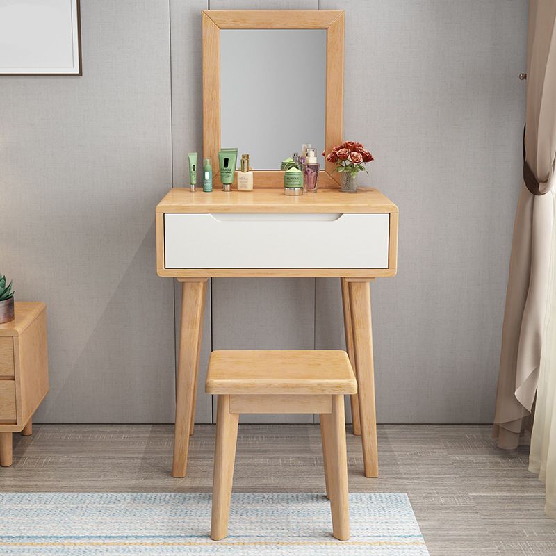 Tavolo da trucco in legno massiccio contemporaneo sgabello da vanità con cassetti