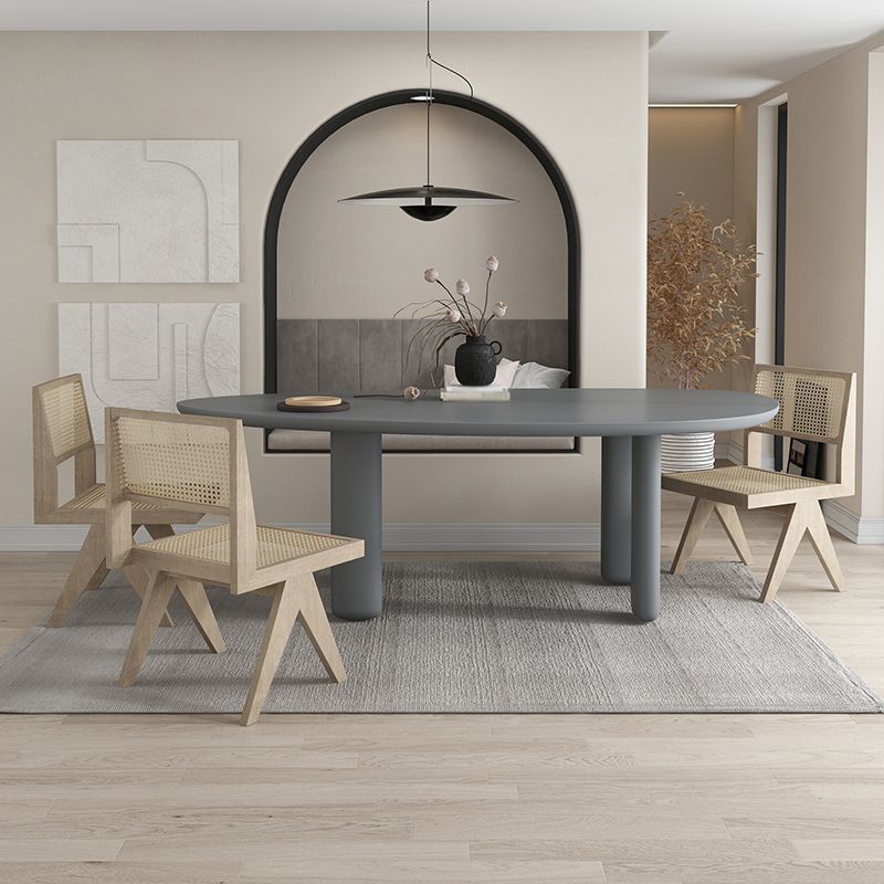 Oval Tripod Base Dining Table Solid Wood Modern Kitchen Dinner Dining Room Table Clearhalo 'Dining Tables & Seating' 'Dining Tables' 'dining_table' 'furn' 'furn_dining_table' 'Furniture' 'furniture_dining_table' 'Kitchen & Dining Furniture' 'kitchen' 'kitchen_dining_table' 1200x1200_49f2f290-d15d-472c-845c-09284172f49b