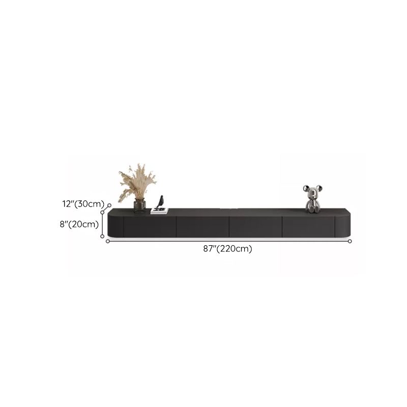 Modern Wall-mounted TV Media Stand 16" W Wood Black TV Stand with Drawers Clearhalo 'furn' 'furn_tv_stands_entertainment_centers' 'Furniture' 'Living Room Furniture' 'TV Stands & Entertainment Centers' 'TV Stands & Media Storage Furniture' 'tv_stands_entertainment_centers' 1200x1200_49f46d4b-7226-4087-8230-e41a896f9980
