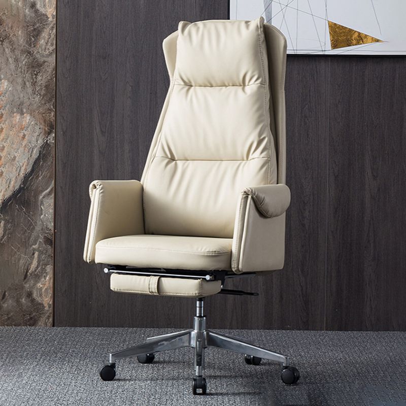 Modern High Back Management Chair Ergonomic Adjustable Executive Leather Chair Clearhalo 'furn' 'furn_office_chair' 'Furniture' 'furniture_office_chair' 'Office Chairs' 'Office Furniture' 'office_chair' 1200x1200_49f571cd-1f80-4cd7-9840-5b73361e2579