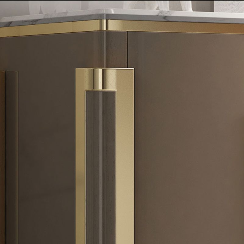 Scheda laterale di pietra a buffet contemporanea con mobili