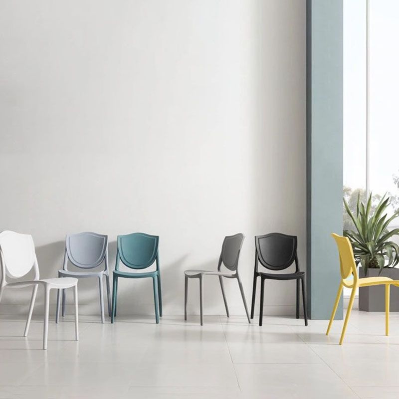 Scandinavian Armless Open Back Chairs Plastic Dining Chairs for Home Use Clearhalo ' kitchen&dining_furn' 'Dining Chairs' 'Dining Tables & Seating' 'dining_chair' 'furn' 'furn_dining_chair' 'Furniture' 'furniture_dining_chair' 'Kitchen & Dining Furniture' 'kitchen' 1200x1200_49f68263-fa37-4537-85fa-703ad570ec7c