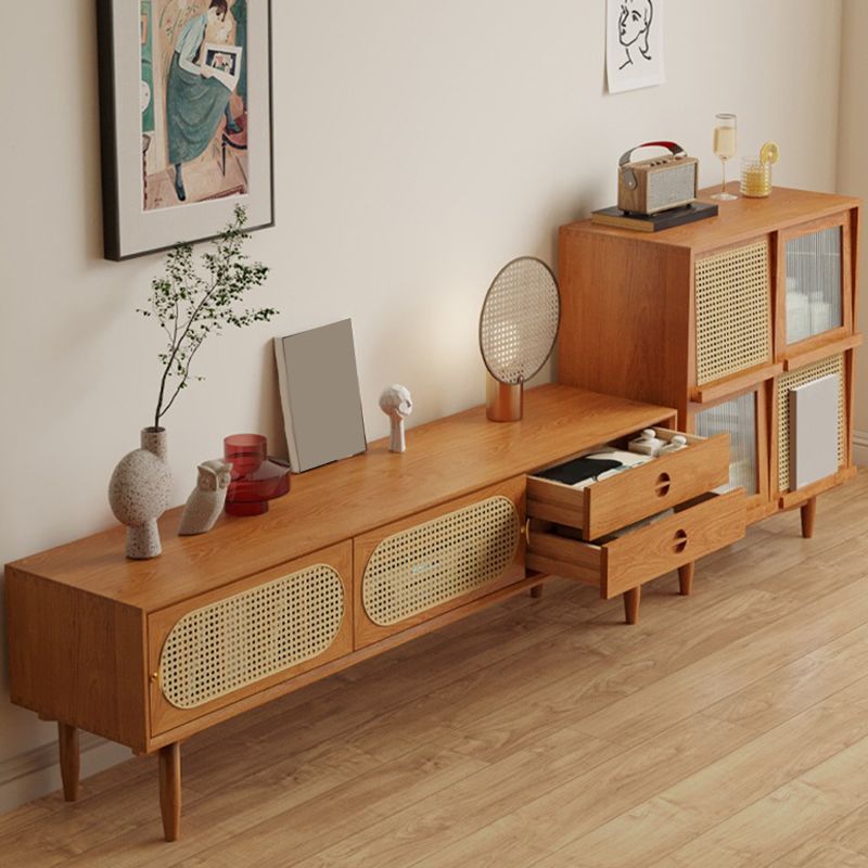 Mobile TV scandinavo Console TV in legno massello con cassetti